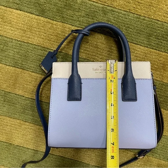 Kate Spade Blue Colorblock Top Handle Purse with Crossbody Strap - Picture 8 of 10